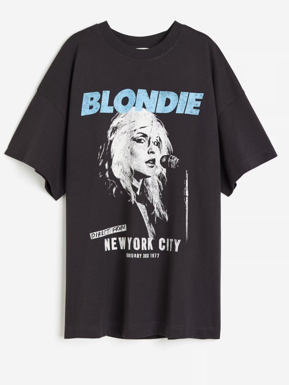 Blondie New York City Graphic Tee - Black with Light Blue Print L